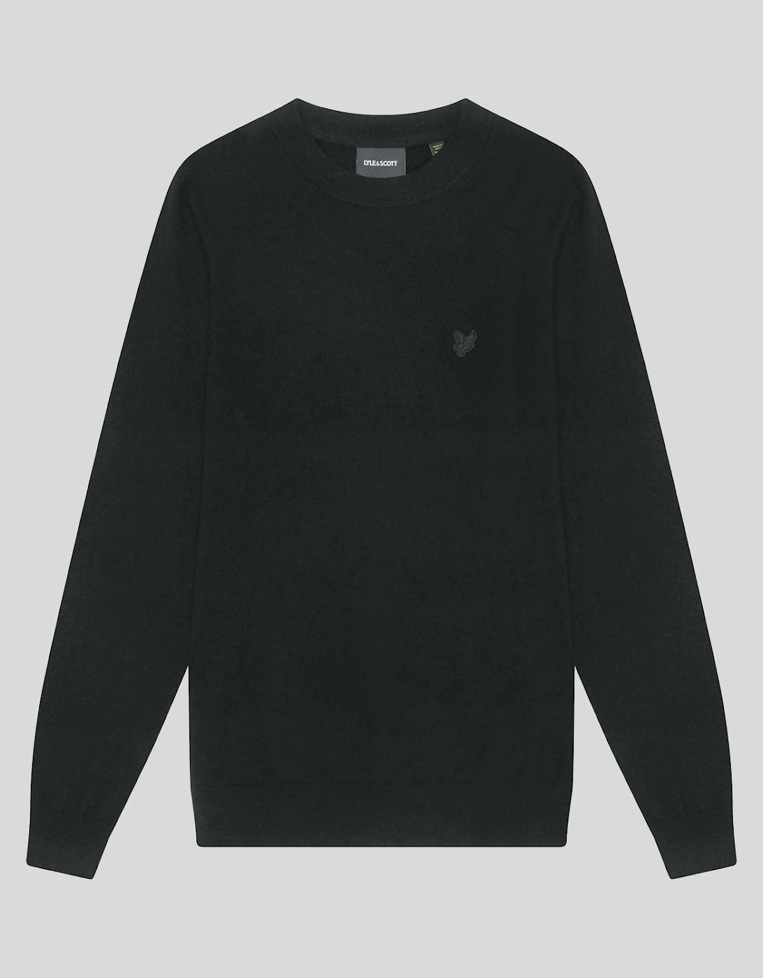 Tonal Eagle Lambswool Crew Neck Jumper