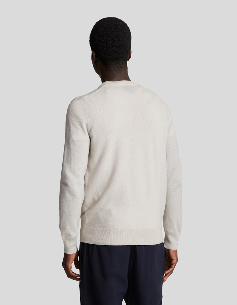 Tonal Eagle Lambswool Crew Neck Jumper