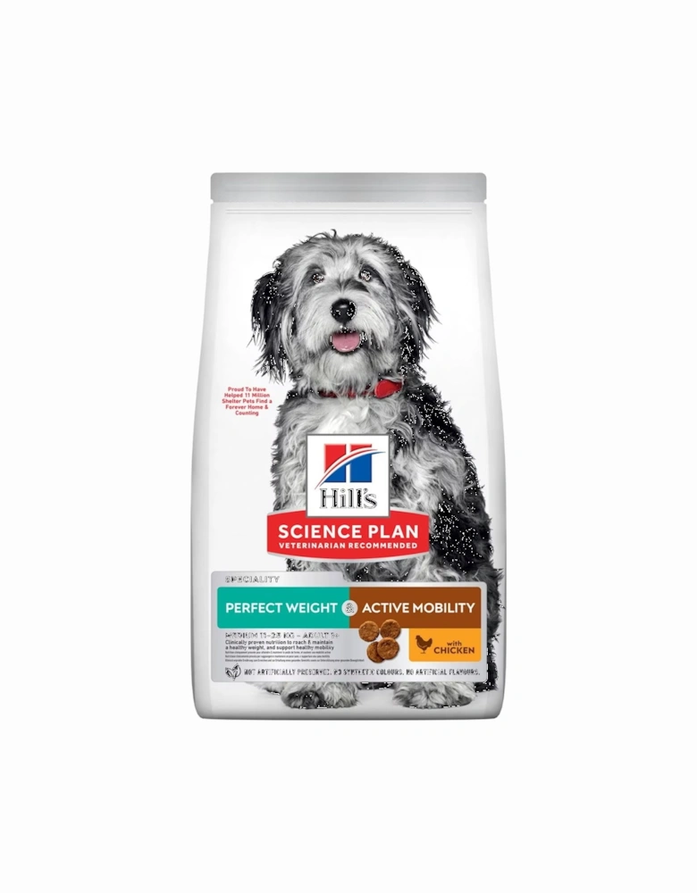 Hill's Science Plan Perfect Weight & Active Mobility Adult Medium Dry Dog Food Chicken 12kg