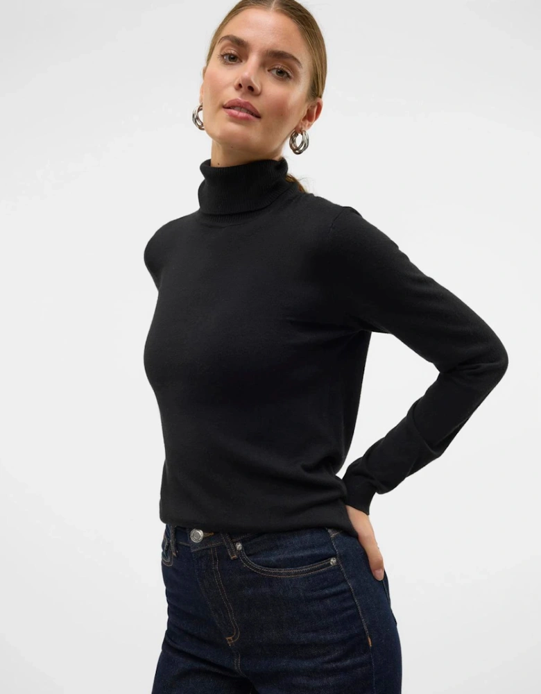 Iris Long Sleeve Rollneck Pullover Black