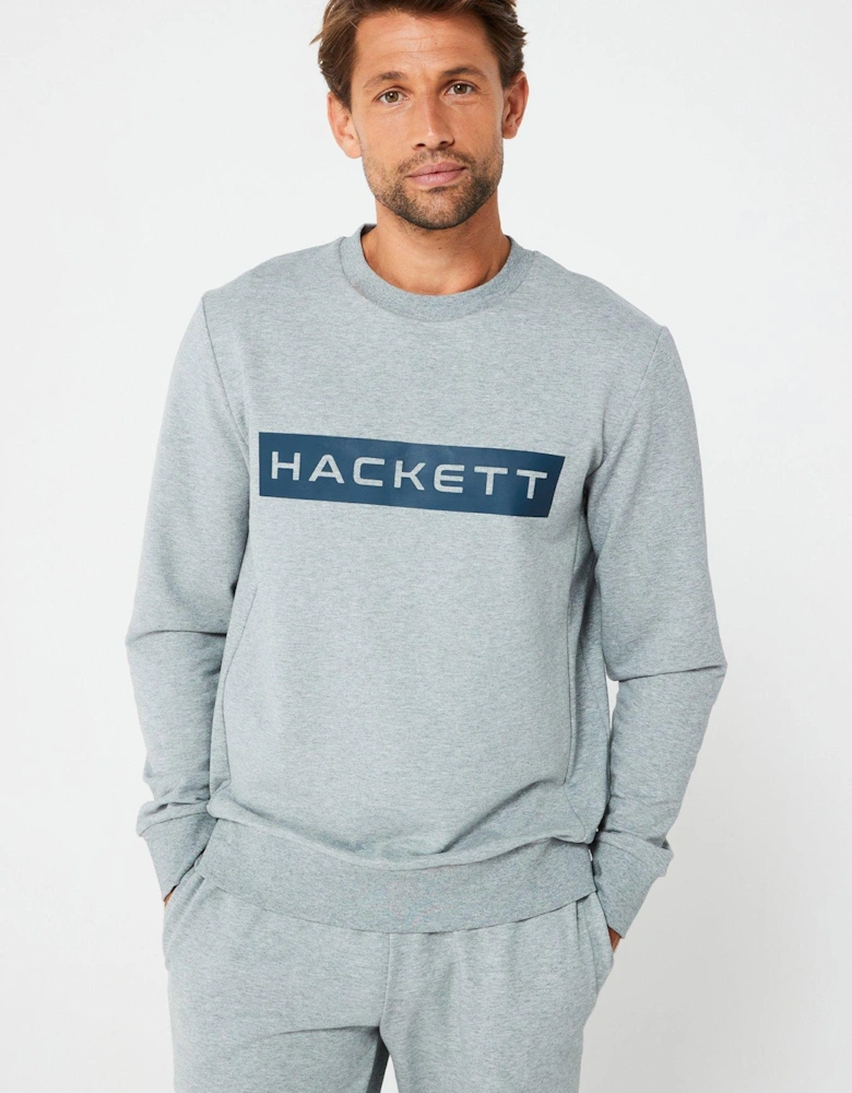 Essential Chest Logo Crew Sweatshirt - Grey