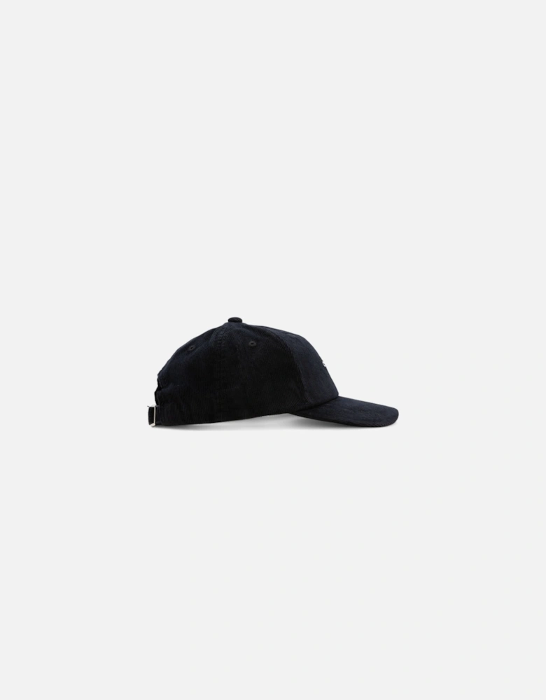 Lowercase Corduroy 6 Panel Strapback Cap - Black