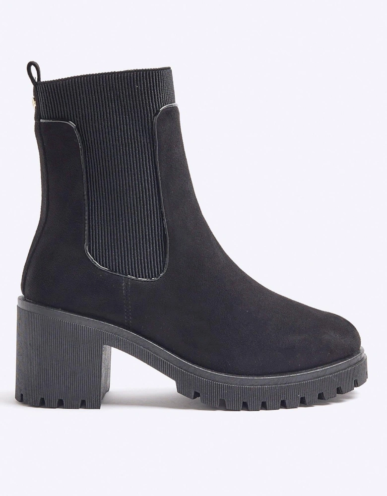 Chunky Block Heel Boot - Black