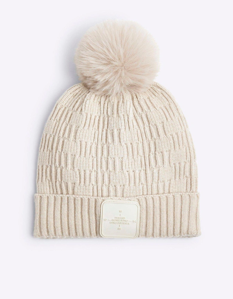 Mini Girl Beanie Hat - Beige