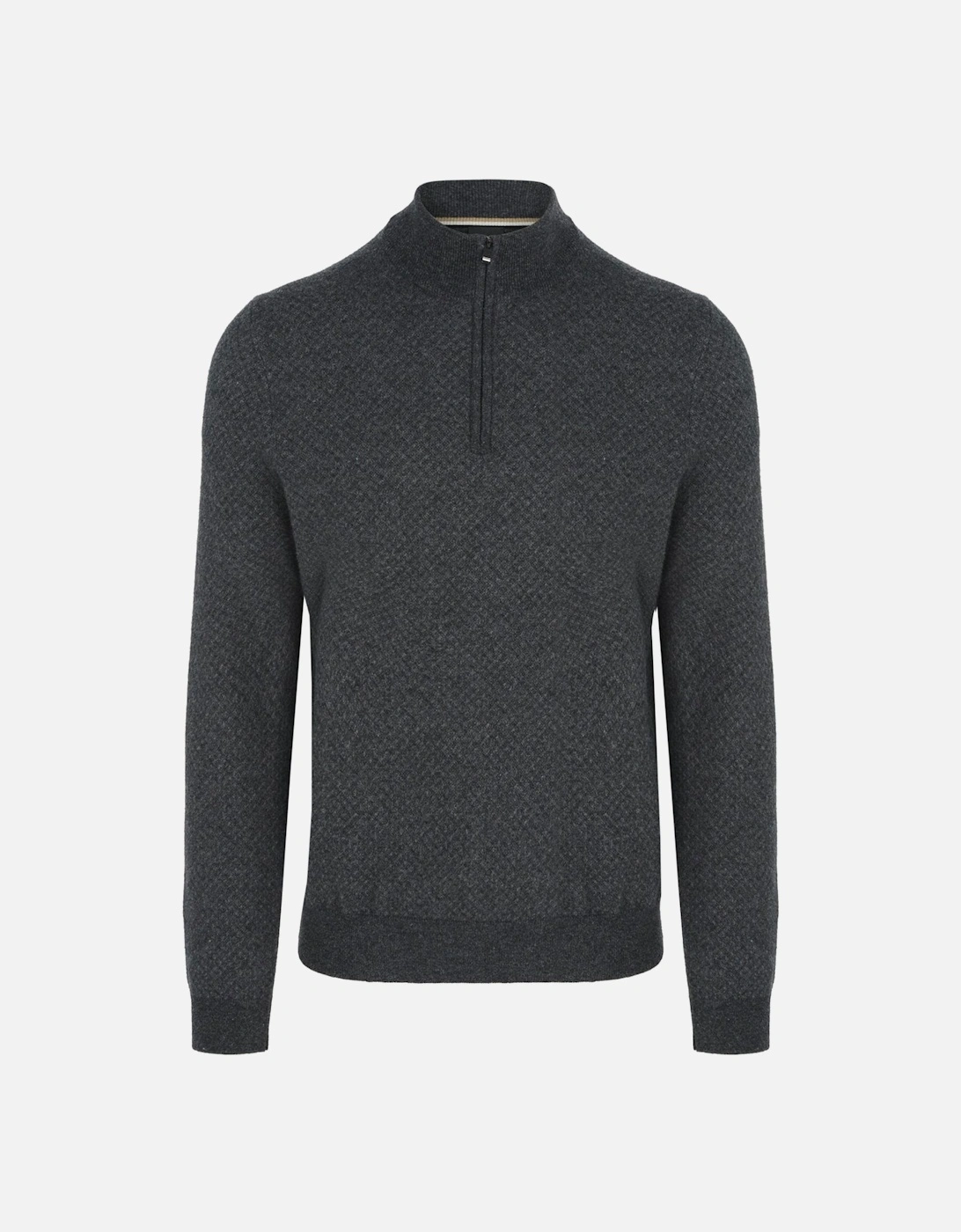 Boss H-eltorino Half Zip Knitwear Dark Grey, 3 of 2