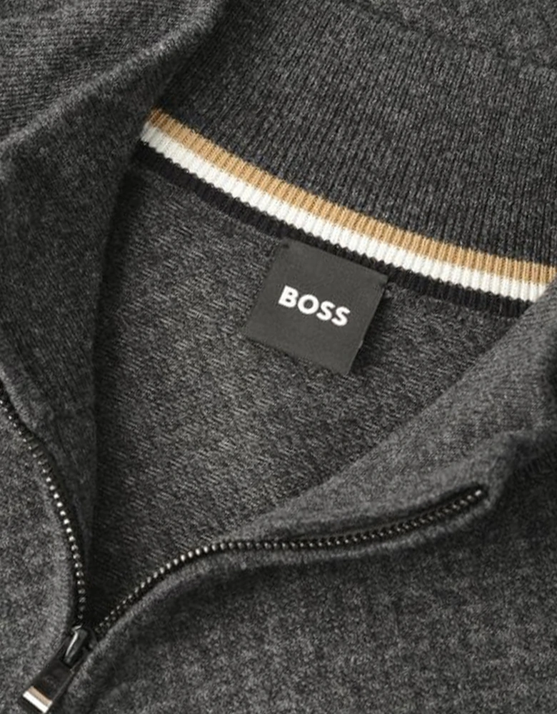 Boss H-eltorino Half Zip Knitwear Dark Grey