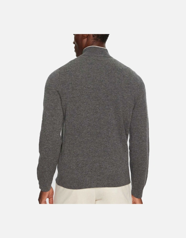 Boss Emarlo Half Zip Knitwear Medium Grey