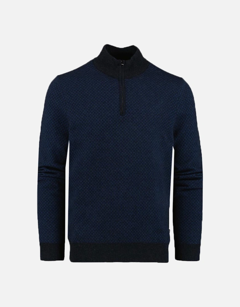 Boss H-eltorino Half Zip Knitwear Dark Blue