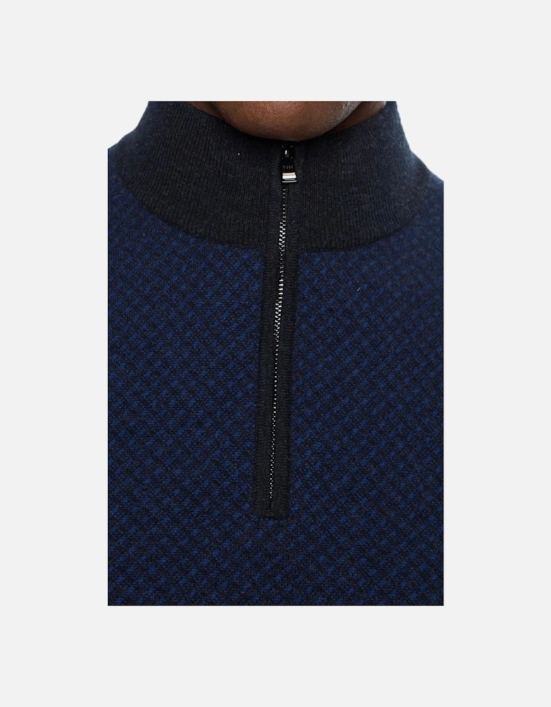 Boss H-eltorino Half Zip Knitwear Dark Blue