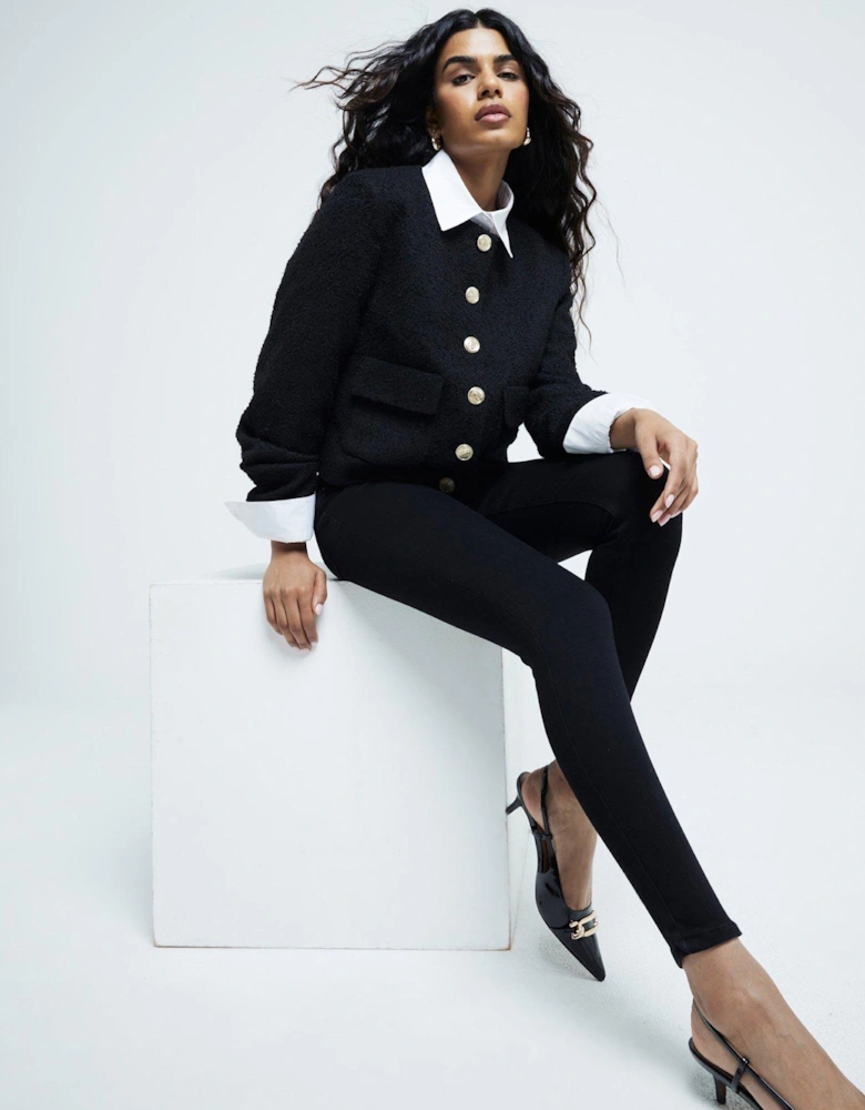 Petite Molly Mid Rise Sculpt Skinny Jeans - Black