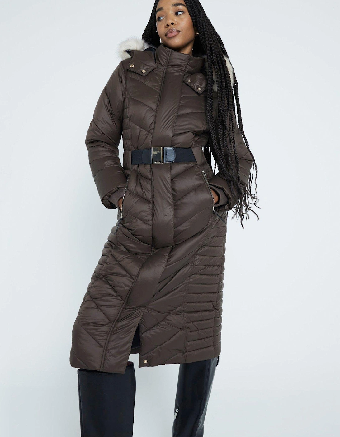 Slim Padded Coat - Dark Brown, 5 of 4