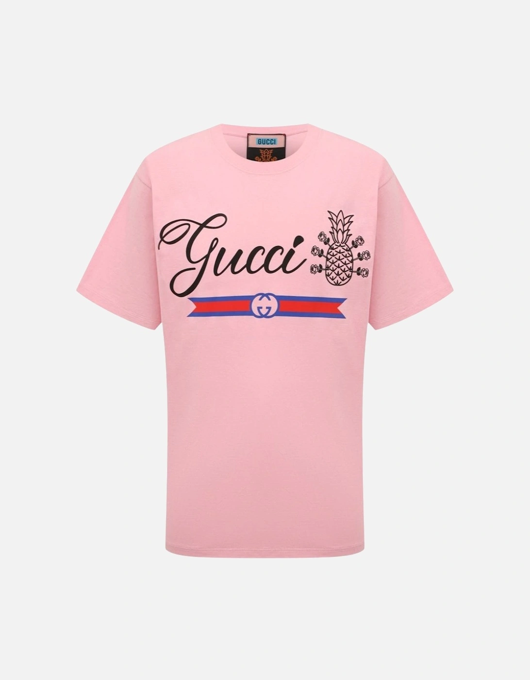 Pineapple Logo Oversized Fit T-Shirt in Pink, 2 of 1