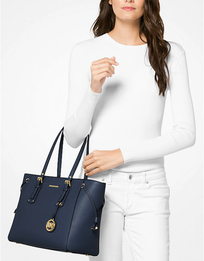 Voyager Medium Crossgrain Leather Tote Bag