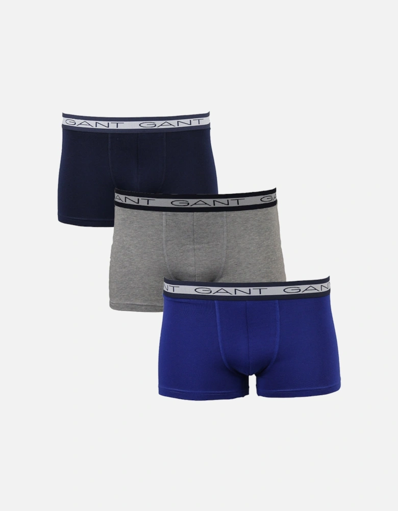 3-Pack Core Boxer Trunks, Light Grey Melange