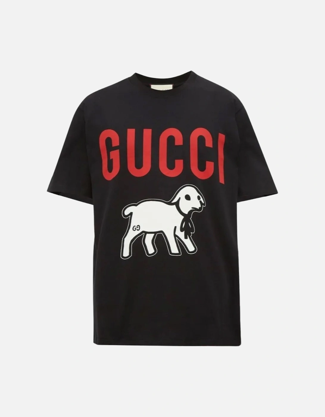 Men's Gucci Whimsical Lamb Printed T-Shirt in Black - Size: 44