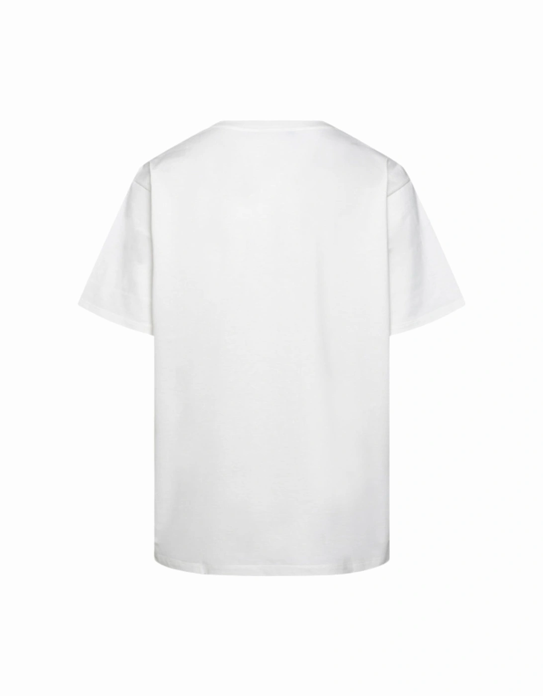 Geometric Block Logo Printed T-Shirt in White