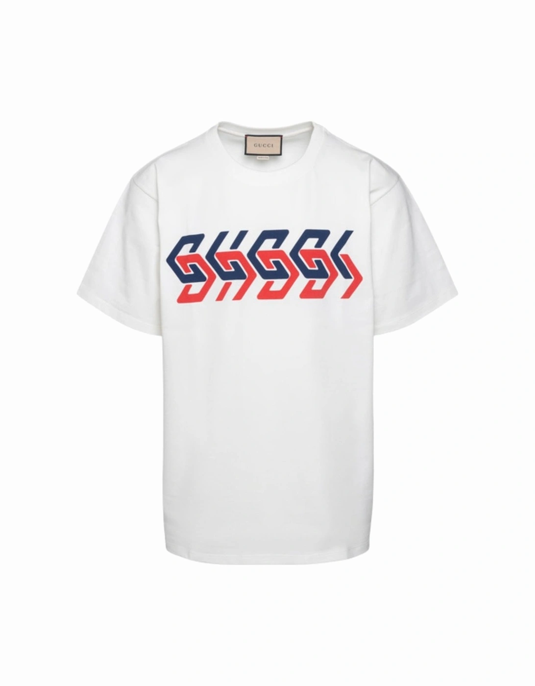 Geometric Block Logo Printed T-Shirt in White, 3 of 2