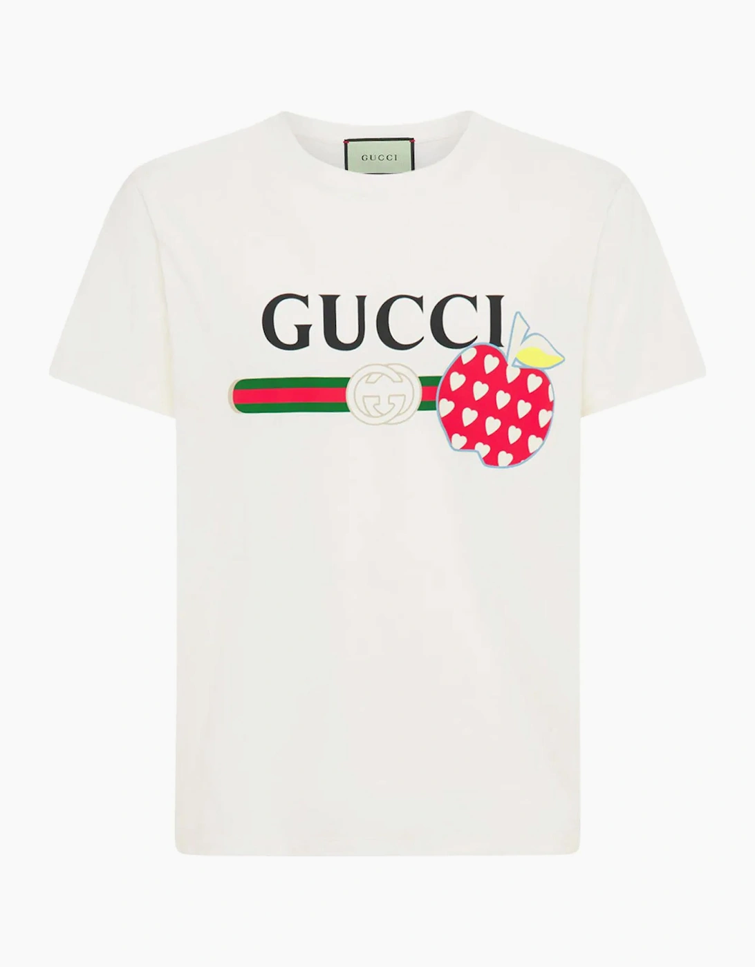 Men's Gucci Les Pommes Apple Printed T-Shirt in White - Size: 42
