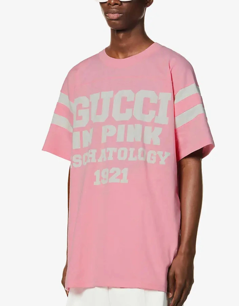 Eschatology 1921 Printed T-Shirt in Pink