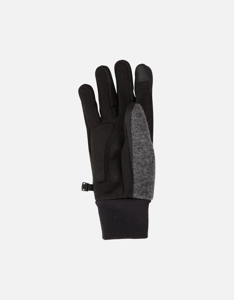 Mens Windproof Faux Fur Lined Touch Gloves