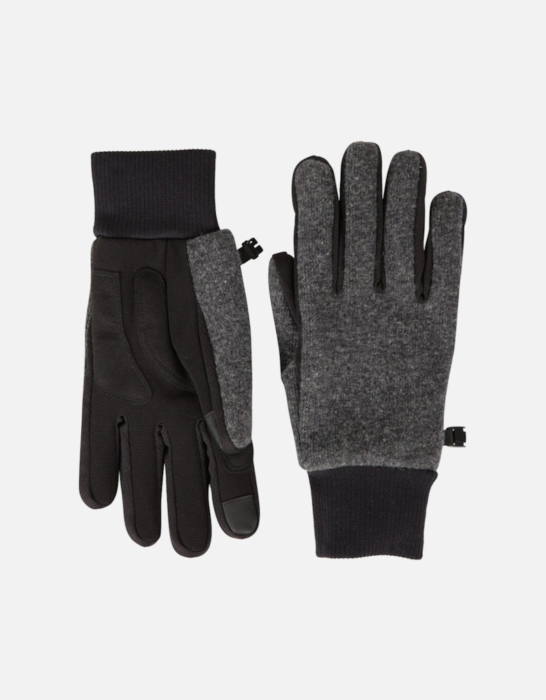 Mens Windproof Faux Fur Lined Touch Gloves