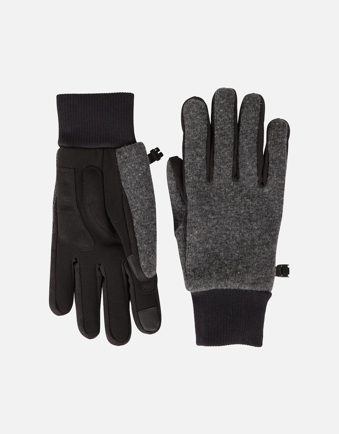 Mens Windproof Faux Fur Lined Touch Gloves
