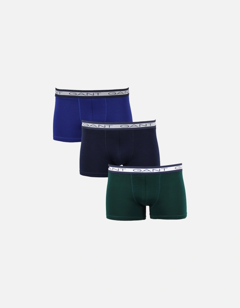 3-Pack Core Boxer Trunks, Deep Forest