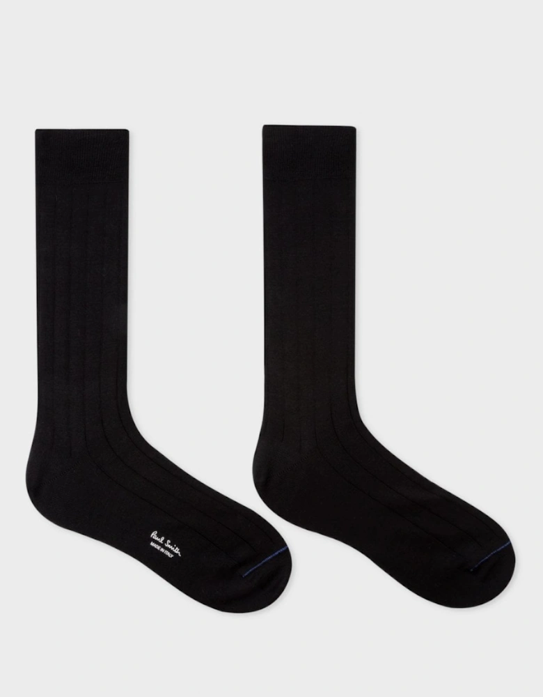 Mens Cotton Blend Ribbed Socks