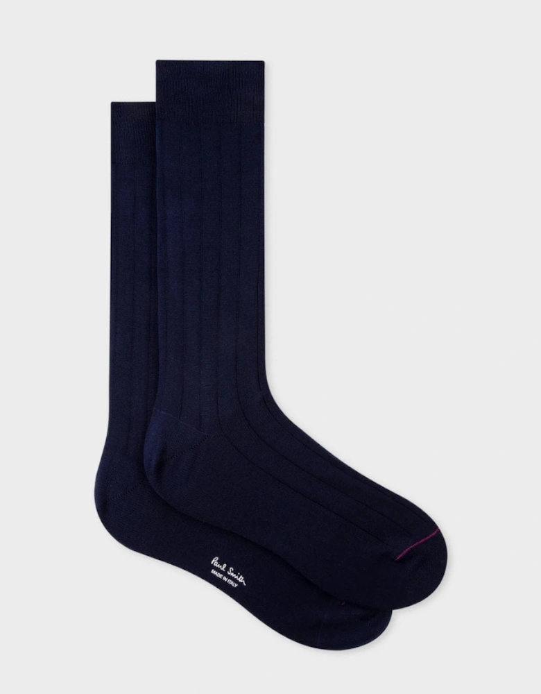 Mens Cotton Blend Ribbed Socks