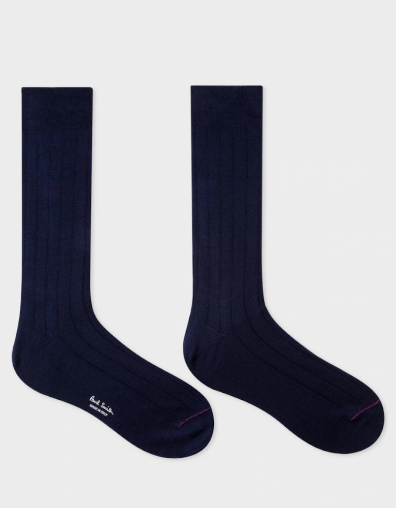 Mens Cotton Blend Ribbed Socks