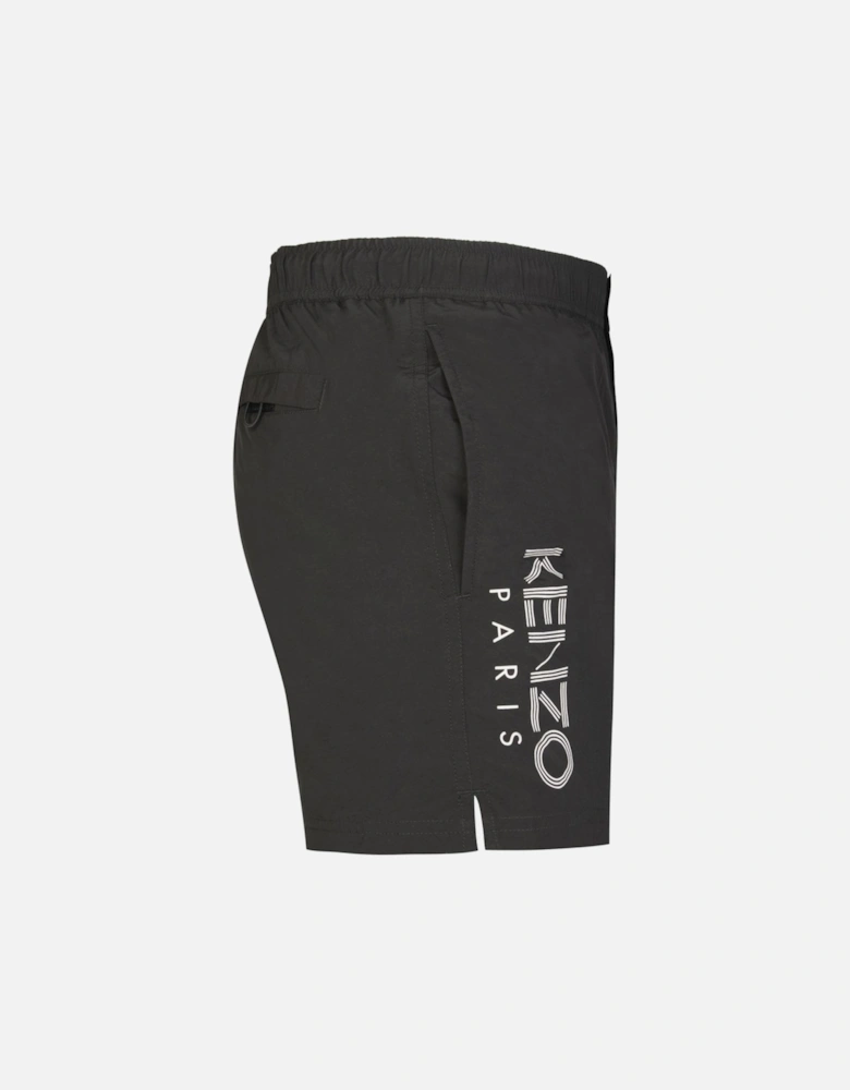 Short Paris Logo Swimshorts in Black