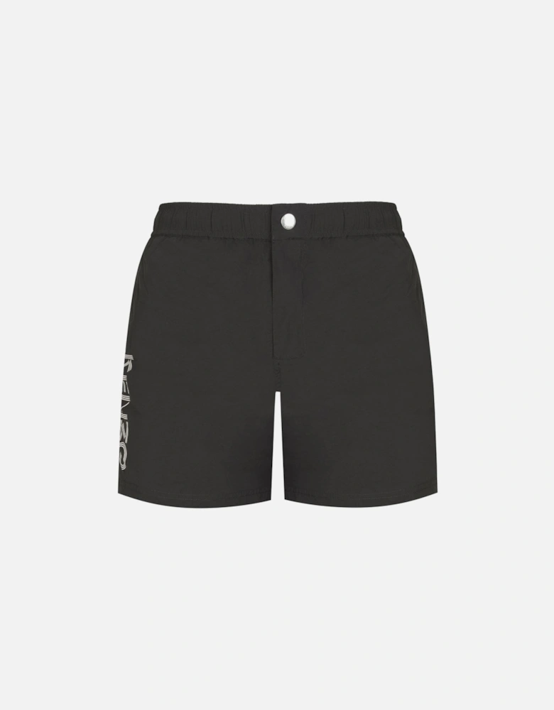 Short Paris Logo Swimshorts in Black