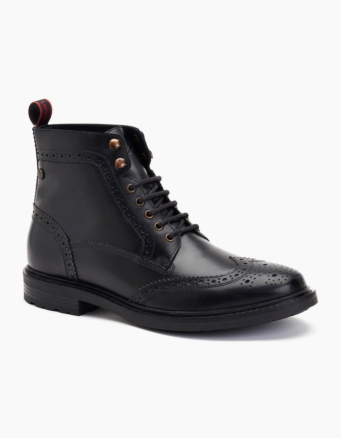 Base Men's Dealer Mens Brogue Boots - Black - Size: 10