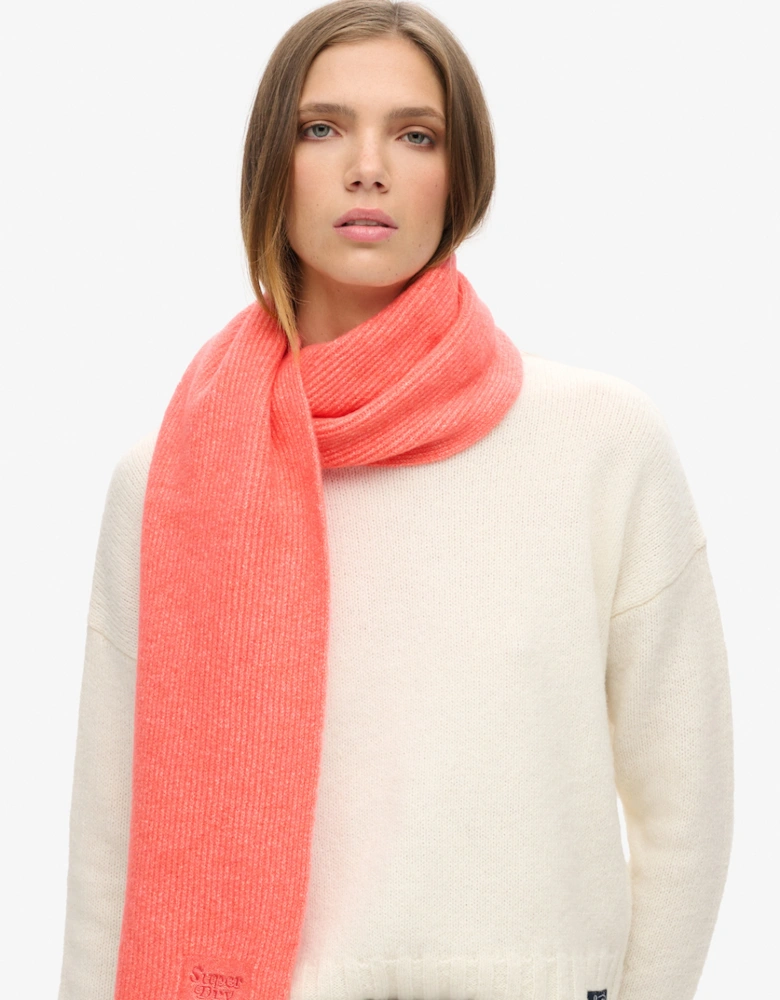 Soft Rib Knit Scarf Sugar Coral