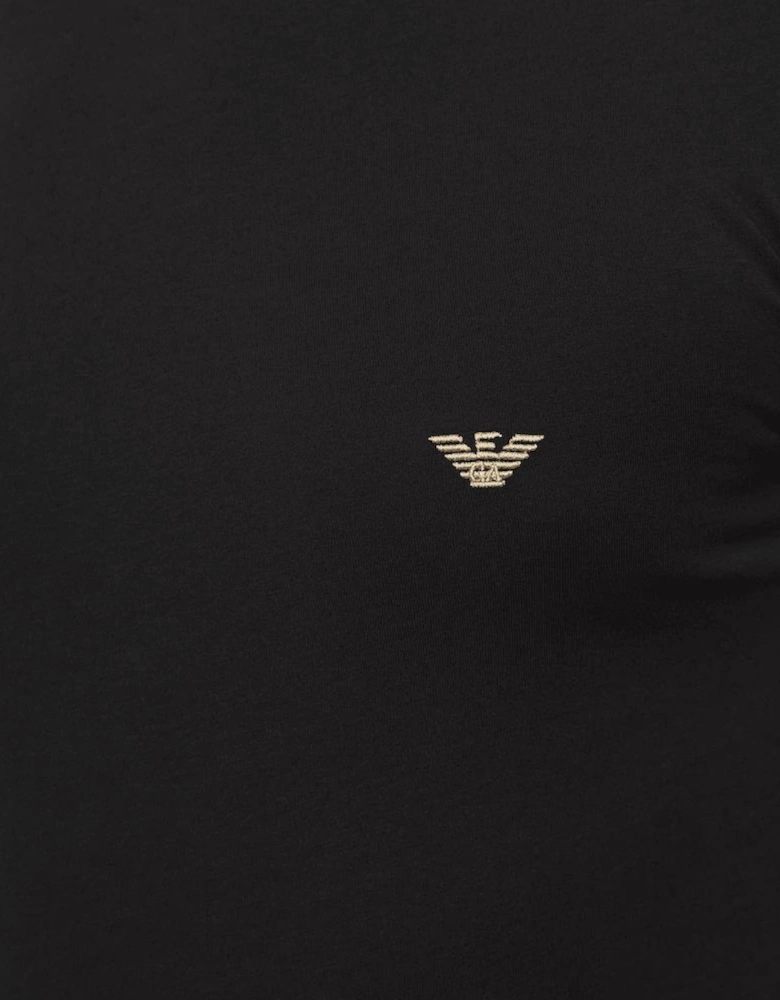 Stretch Embroidered Logo Black/Gold T-Shirt