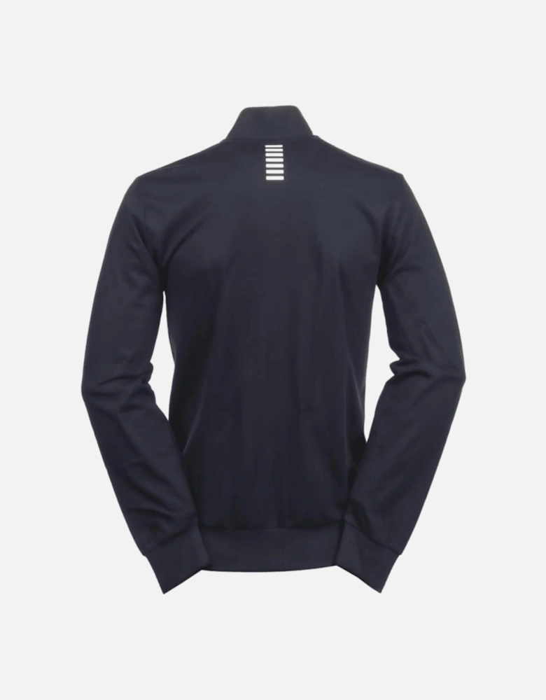 Full Zip Funnel Neck Navy Sweatshirt