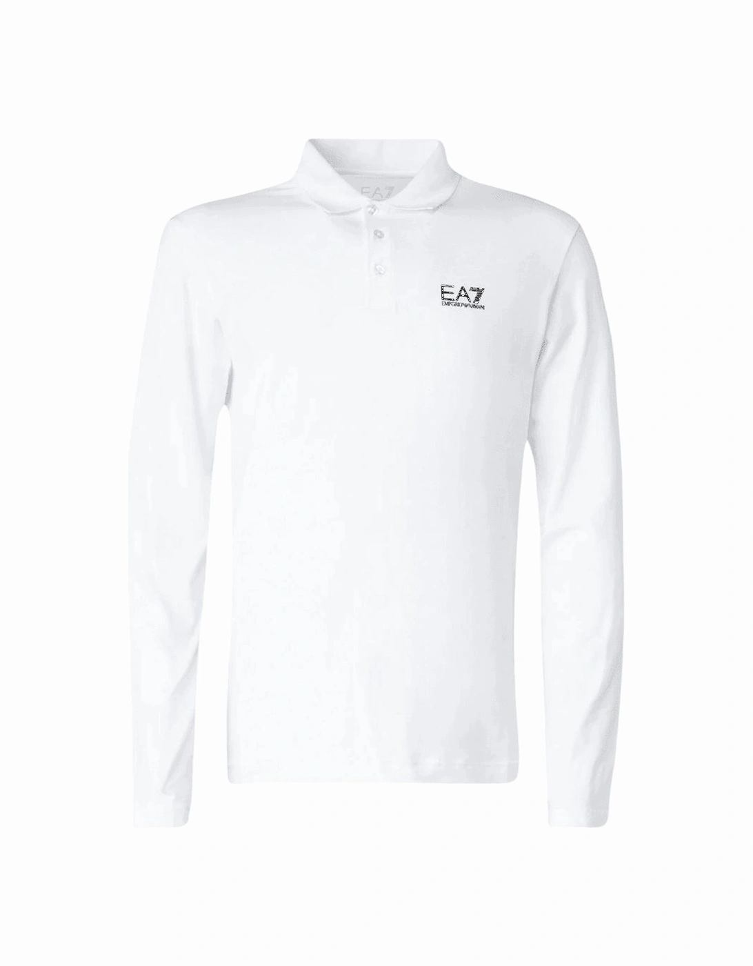 Cotton Stretch White Long Sleeve Polo Shirt, 4 of 3