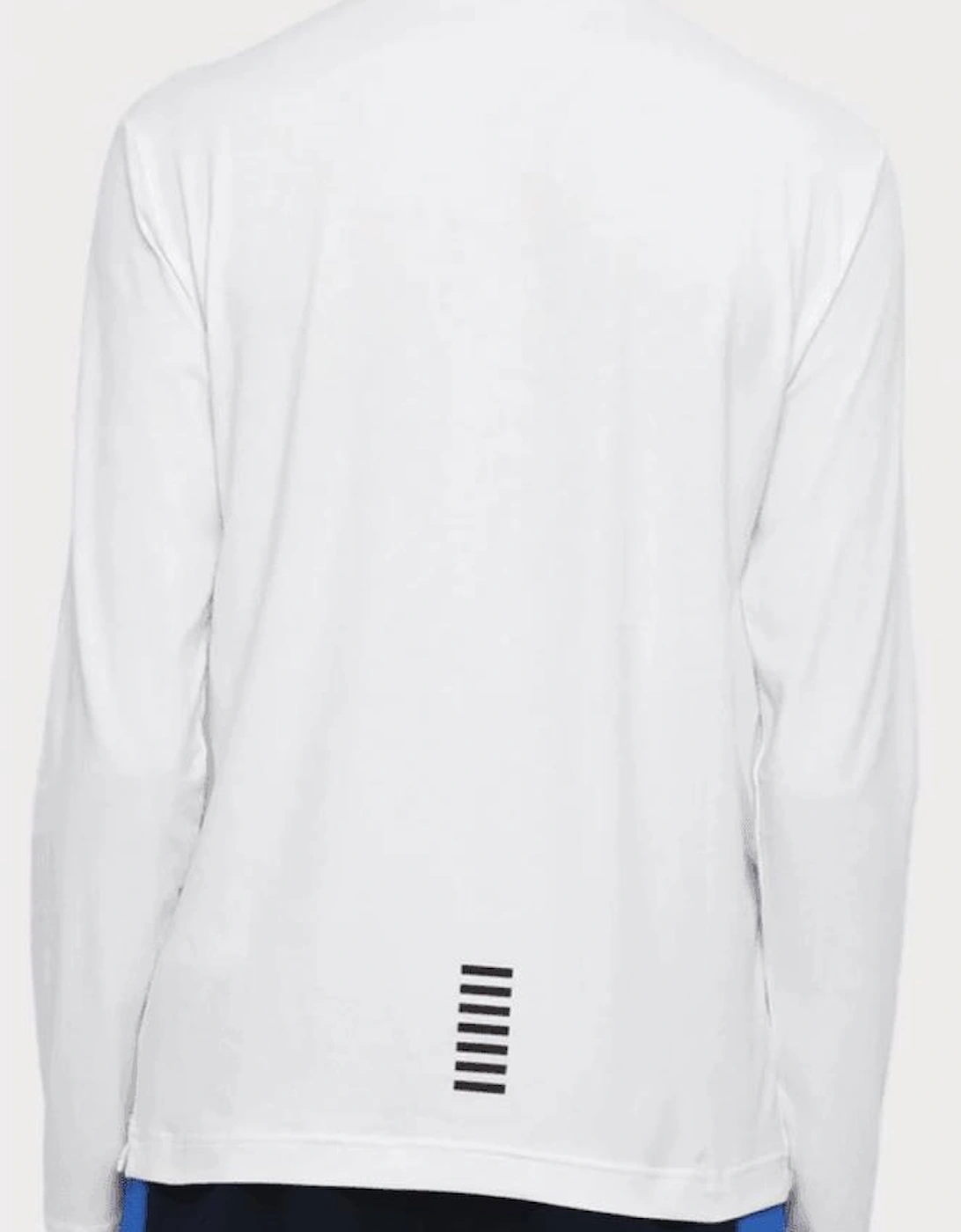 Cotton Stretch White Long Sleeve Polo Shirt