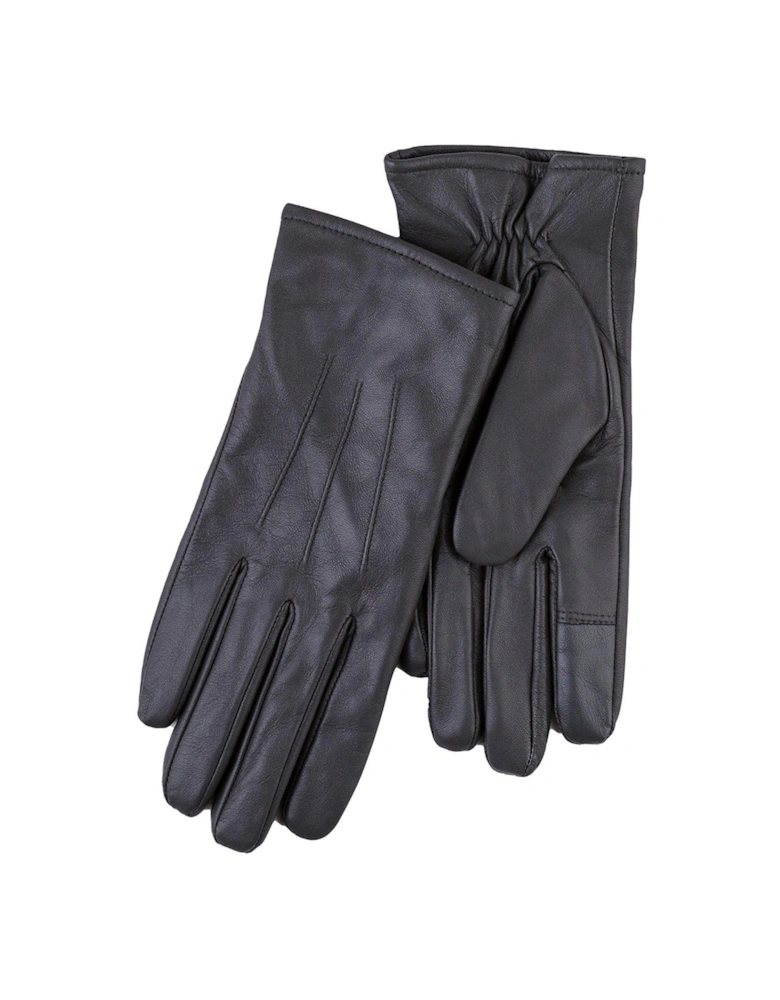 Isotoner 3 Point ST Leather Gloves - Grey