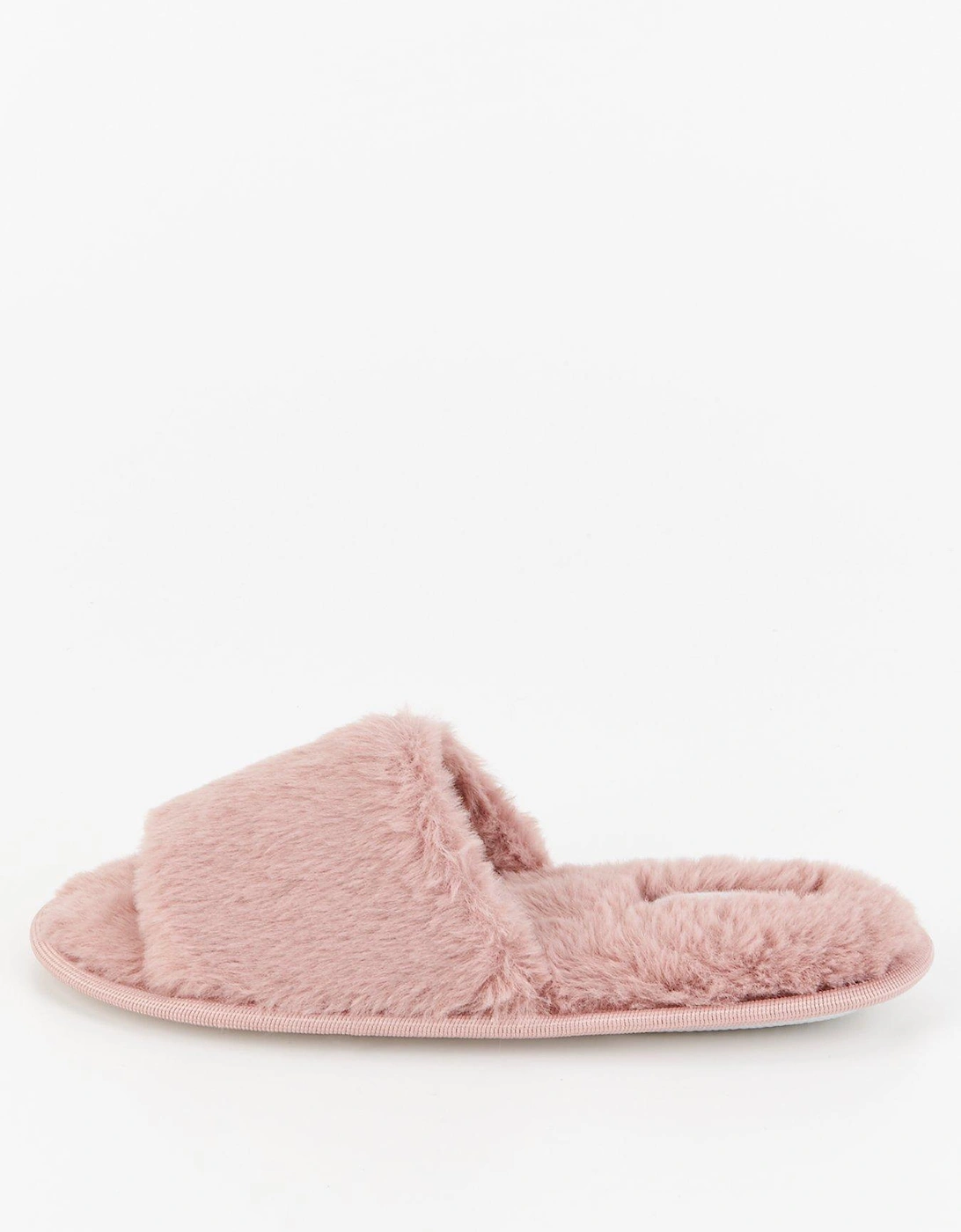 Faux Fur Slider Slipper - Pink, 8 of 7