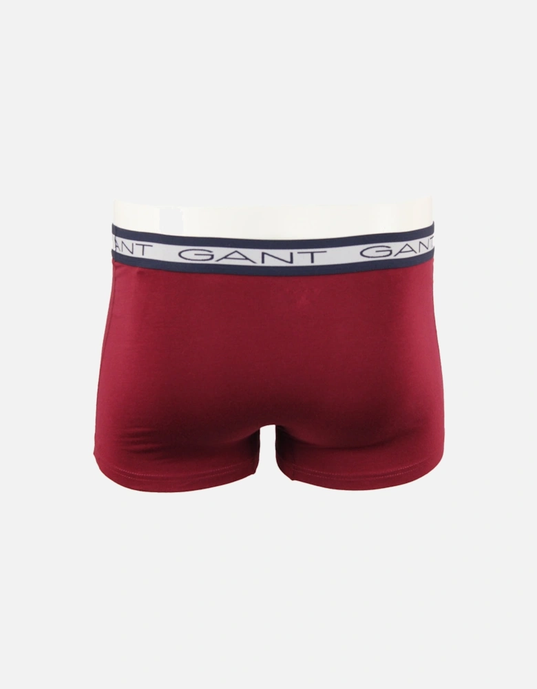3-Pack Core Boxer Trunks, Burgundy/Navy/White