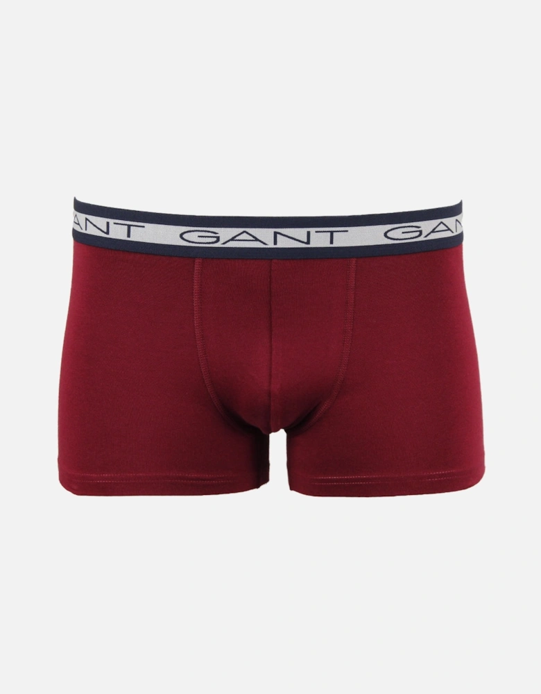 3-Pack Core Boxer Trunks, Burgundy/Navy/White