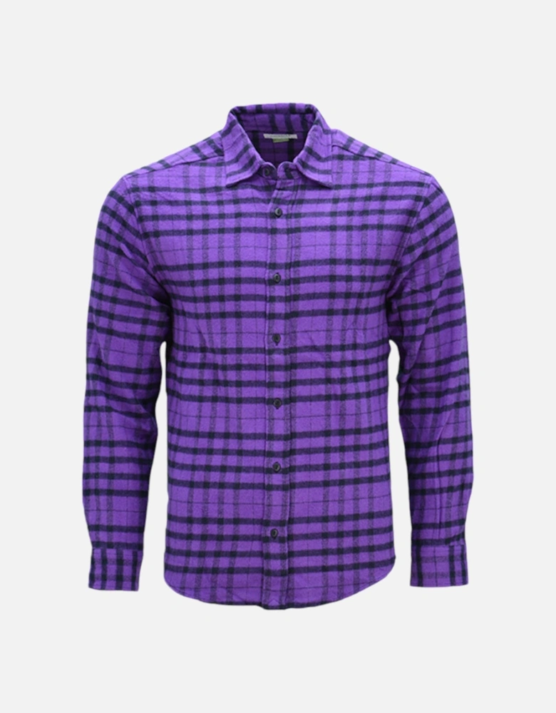 PULL & BEAR Mens Check Shirts Cotton Long Sleeve Soft Flannel Lumberjack Shirt