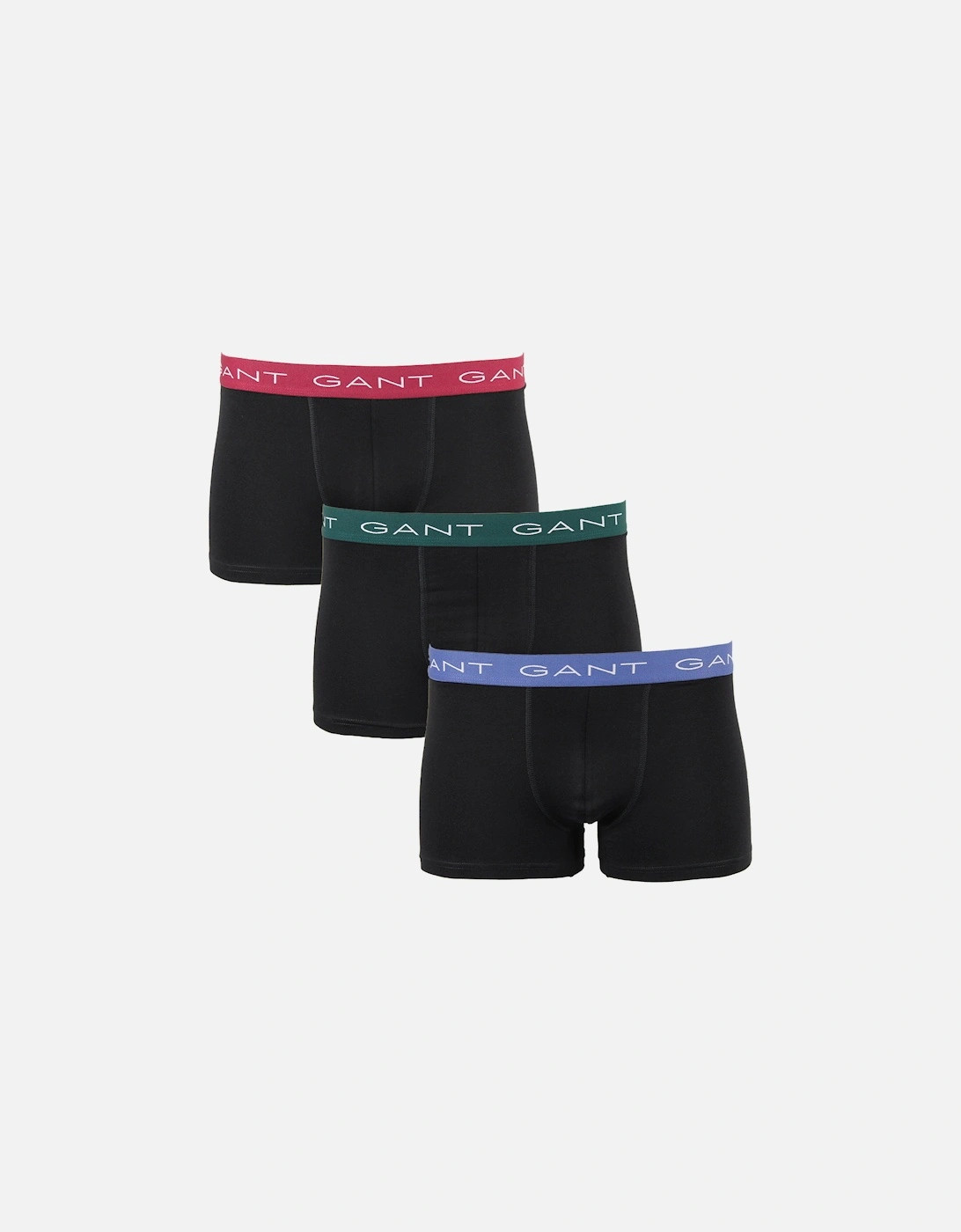 Gant Men's Black/Black 3-Pack Boxer Trunks, - : 32/34/35 Large