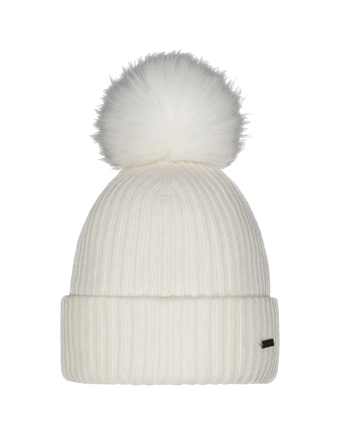 Womens Kenzie Big Stretchy Faux Fur Pom Bobble Hat, 2 of 1