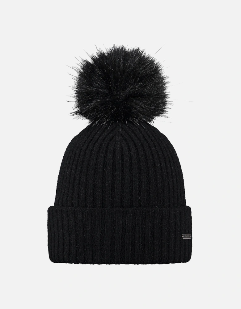 Womens Kenzie Big Stretchy Faux Fur Pom Bobble Hat