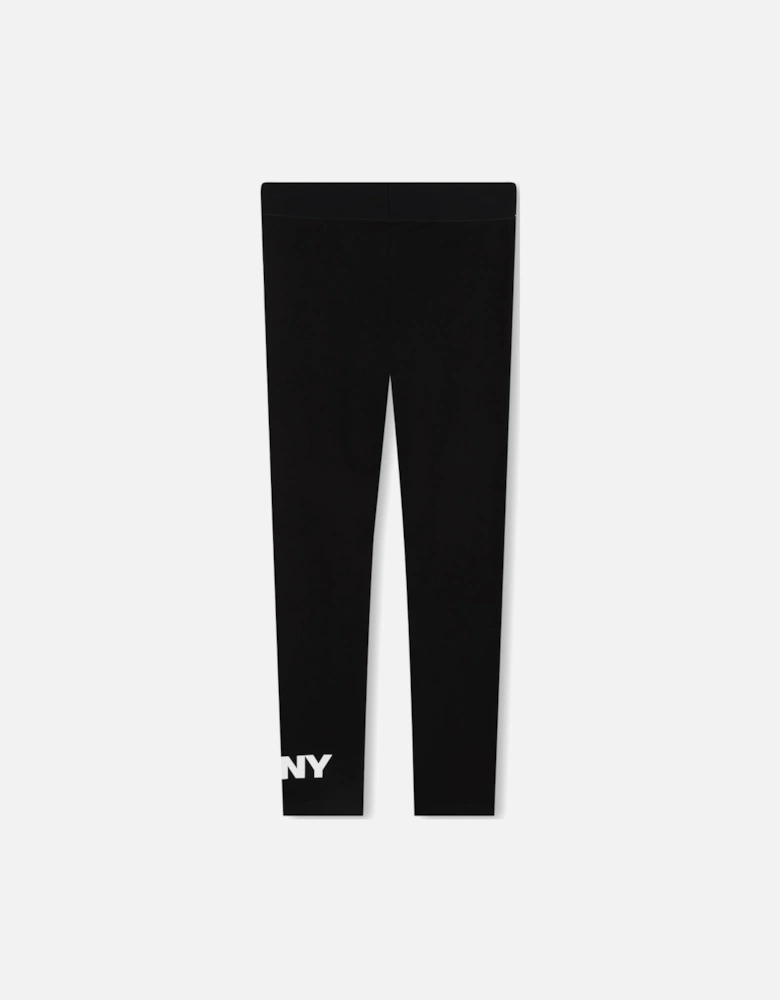 Black Logo Waistband Leggings