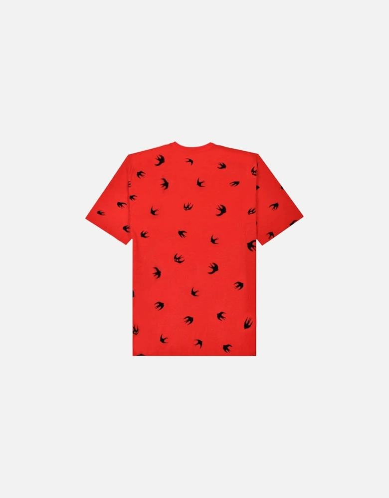 Men's Multiple Bird Logo T-Shirt Red