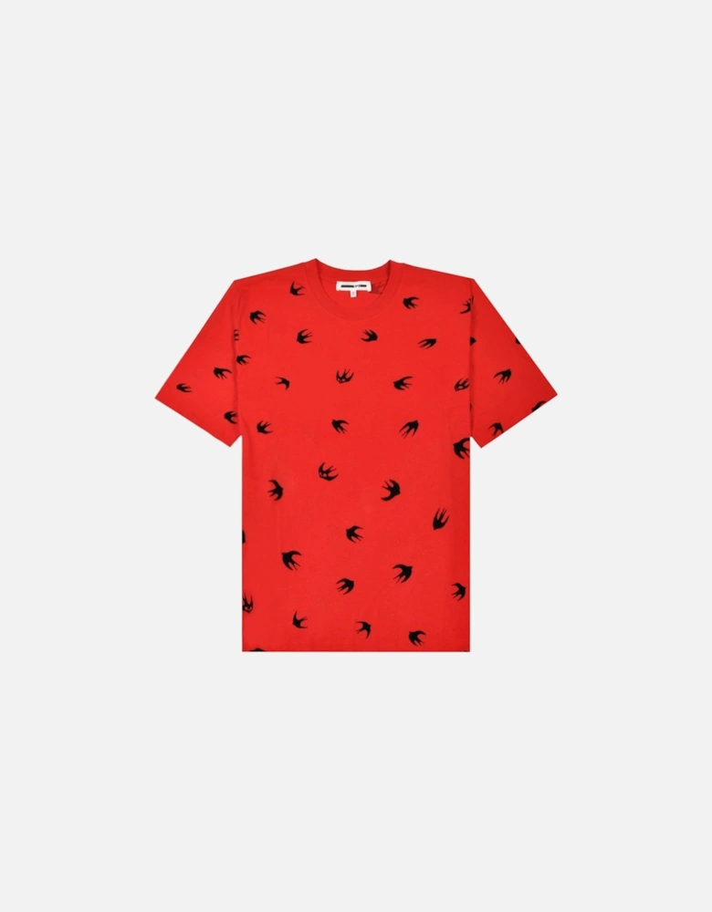 Men's Multiple Bird Logo T-Shirt Red