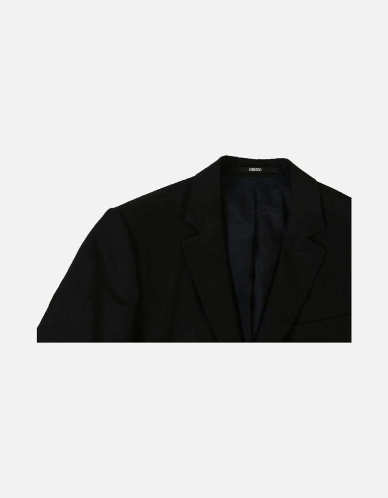 Men's Textured Pattern Suit Black